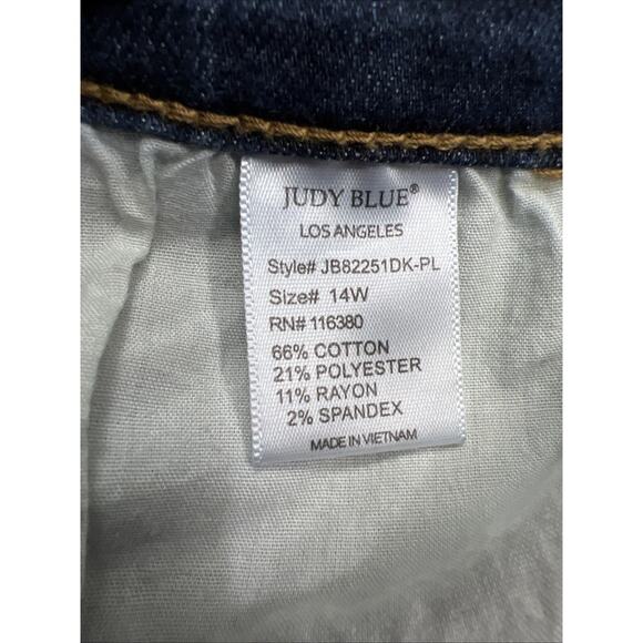 Judy Blue Relaxed Fit Women Size 14W Stretch High Rise Tummy Control Denim Jeans - Picture 11 of 14